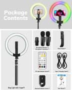 Yeaki Vlogging Kit for iPhone/Android - 10" Selfie Ring Light with 74" Tripod Stand & Phone Holder, Tripod for iPhone with Light and Microphone, YouTube Starter Kit for TikTok/Makeup/Content Creator - Image 9