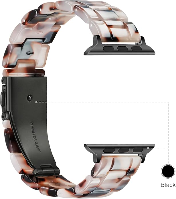 Lightweight Resin Band For Apple Watch Series 11 10 9 8 7 6 5 4 3 2 1 SE 3 2 Ultra 3 2, Fashion Adjustable Replacement Strap for iWatch Bands 38mm 40mm 41mm 42mm 44mm 45mm 46mm 49mm for Women Men - Image 3