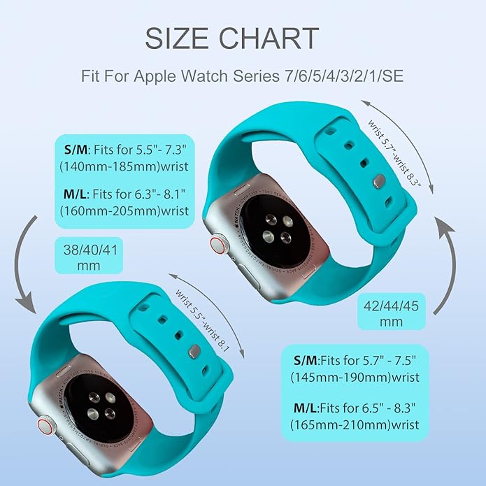 Sport Bands Compatible with Apple Watch 42mm 44mm 45mm 46mm 41mm 38mm 40mm 49mm for Women Men, Soft Silicone Strap for iWatch Wristband Series Ultra SE 11 10 9 8 7 6 5 4 3 2 1 - Image 7