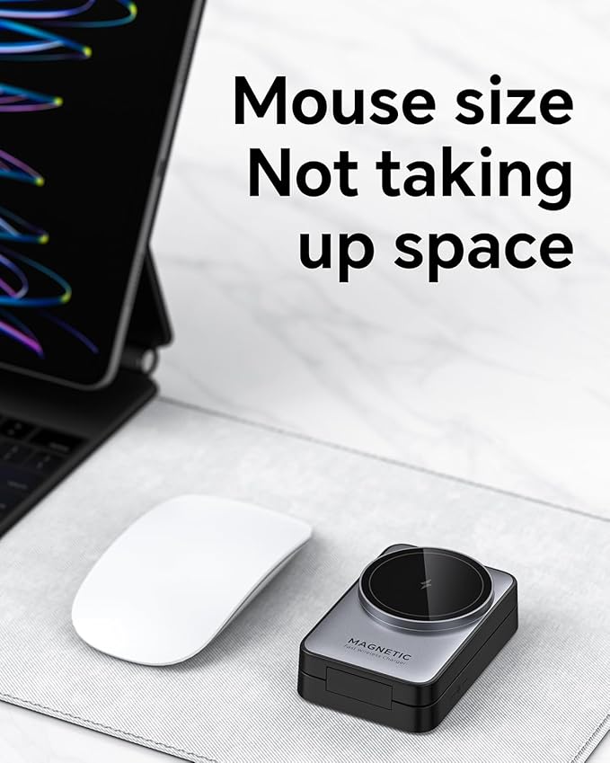 2026 Upgraded 3-in-1 Wireless Charger for iPhone,Travel Magnetic Charger Stand Nightlight Foldable Wireless Charging Station Compatible with Magsafe Charger&iPhone 17/16/15/14/13,Apple Watch&AirPods - Image 2