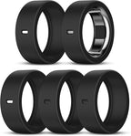 ZOOROO 5 Pack Cover Compatible with Oura Ring Gen 4/Oura Ring Gen 3/3 Horizon, Support Charging with Cover on, Anti-Scratch TPU Protector for Women Men (Black*5, Size 15) by ZOOROO