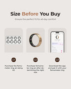 femometer Ring Air | Ultra-Thin Smart Ring | Sleep/Heart Rate/SpO2/Stress | Women's Health & Fertility Tracker with BBT Technology | Hot Flash Monitoring | Free Subscription - Size12 - Image 3