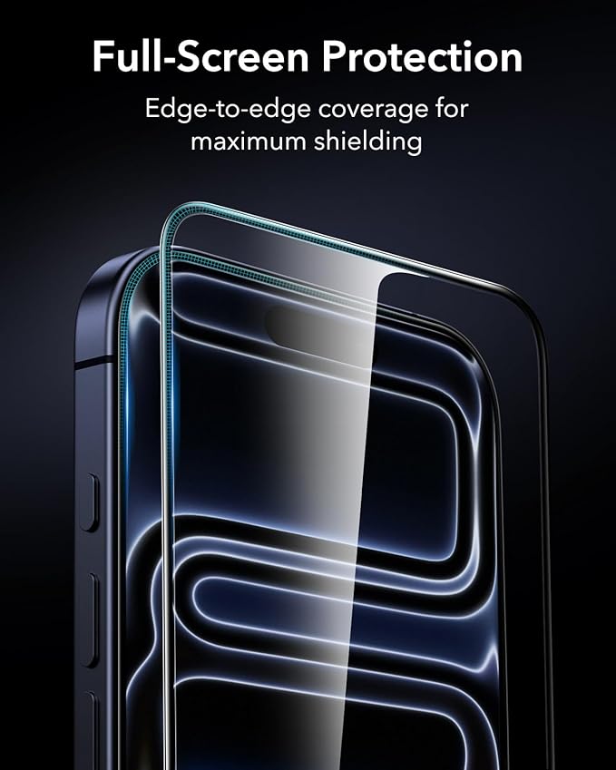 ESR 3 Pack 9H+ Glass for iPhone 17 Pro Screen Protector,[Military-Grade Shatterproof], with AR Anti-Reflective Technology, Armorite Ultra-Tough Tempered Glass with Ultra Fit Tray - Image 7