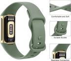 AK Sport Band Compatible with Fitbit Charge 6 Bands / Fitbit Charge 5 Bands Women Men, Classic Soft Replacement Straps Wristbands for Fitbit Charge 6 / 5 Advanced Fitness & Health Tracker (Avocado - Image 4