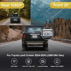 Fitcamx Front 2K+Rear 1080P Dash Cam Adapts for Toyota Land Cruiser 2024-2026 First Edition 1958 (J250/Gen15), OEM Look, Dual HD Video, WiFi & APP, Loop Recording, G-Sensor, Easy to Use, 64GB Card - Image 2