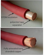 8 AWG 8 Gauge Single Red 5 feet w/ 3/8" Lugs Pure Copper Battery Inverter Cables for Solar, RV, Auto, Marine Car, Boat - Image 3