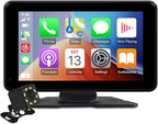 7" HD Portable Wireless Carplay for Car Stereo Touch Screen with Apple Carplay & Android Auto Car Tablet with Backup Camera/Mirror Link/Voice Control/Bluetooth/GPS for All Vehicles by FeirTon