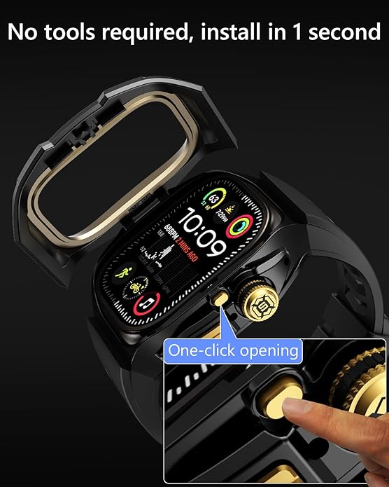Rugged Bumper band with Case For apple watch ultra 3 2 1 49MM（1-second quick installation） - Shockproof & Scratch Resistant Compatible with iWatch Ultra 3/2/1 Men Gifts - Image 3