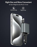 Fast Charging USB C Car Charger, 4-in-1 Retractable Phone Charger for iPhone 17, Travel Essentials, Gifts for Women Men, Car Accessories for Women Men, for iPhone 17 16 15 14 13, Galaxy, Pixel - Image 7