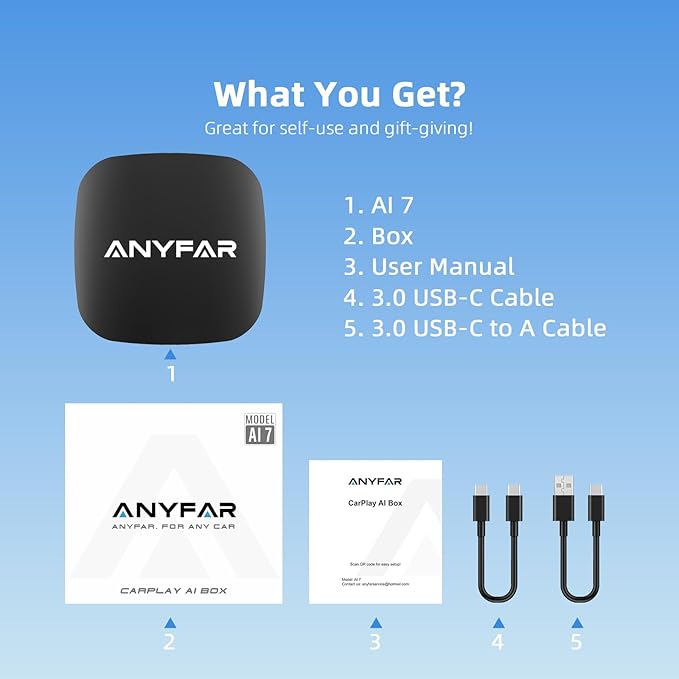 4-in-1 Wireless CarPlay Android Auto Adapter Magic AI Box Built-in Play Store Video Apps, Supports TF Card & USB Drive, USB/Type-C, Fits for Built-in Wired CarPlay Car - Image 7