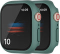 2 Pack Hard PC Case with Button for Apple Watch Series 7 8 9 41mm Tempered Glass Screen Protector Case Full Coverage Iwatch Bumper Cover (Green+Green, 41mm) by HANKN