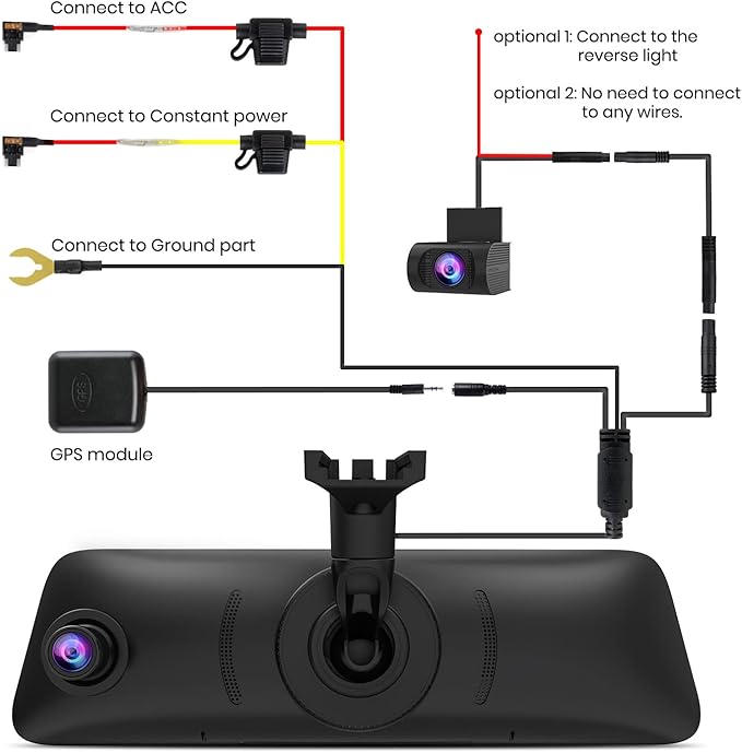 AUTO-VOX V5PRO 1080P 9.35'' OEM Rear View Mirror Camera, Full Laminated Ultrathin Touch Screen Mirror Dash Cam Front and Rear with No Glare, Super Night Vision Car Backup Camera Mirror - Image 8