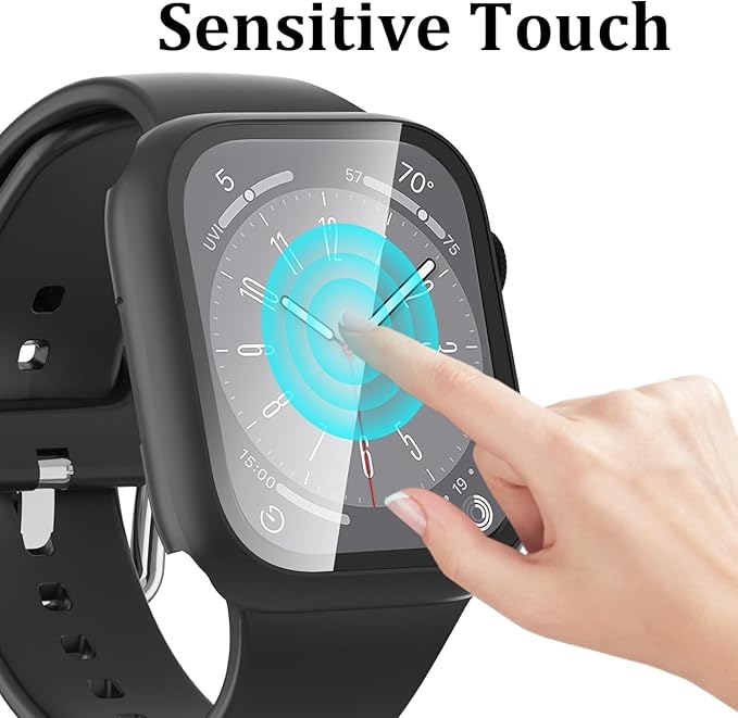 6-Pack Case Compatible with Apple Watch Series 9 8 7 41mm with Tempered Glass Screen Protector, Ultra-Thin Hard PC Full Protective Face Cover Bumper for iWatch 41 mm - Image 4