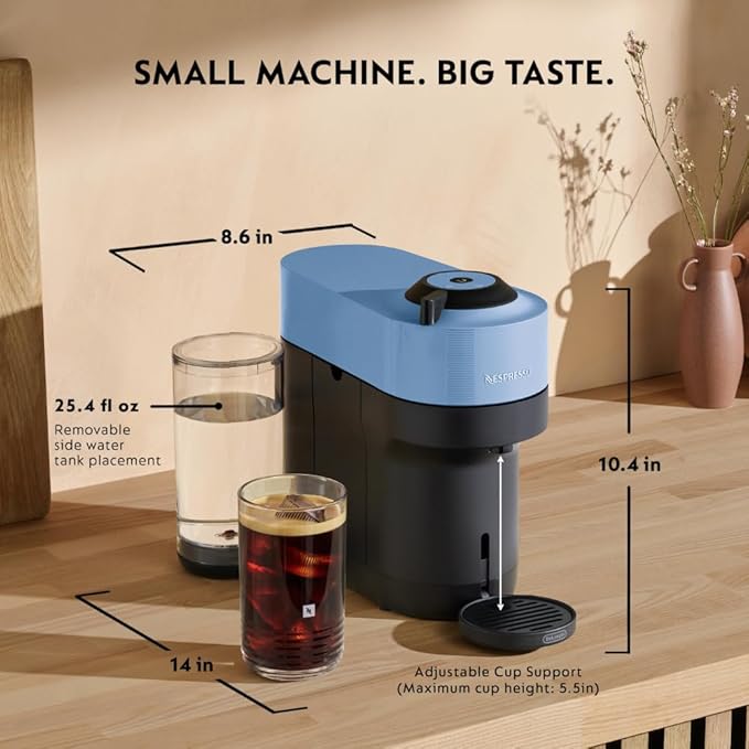 Nespresso Vertuo Pop+ Coffee and Espresso Machine by De'Longhi, Pacific Blue - Image 7