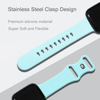 Bands Compatible with Apple Watch 38mm 40mm 41mm 42mm 44mm 45mm 46mm 49mm,Soft Silicone Replacement Sport Accessory Strap Wristband for iWatch Series Ultra 11 10 9 8 7 6 5 4 3 2 1 SE Women Men Seafoam - Image 2