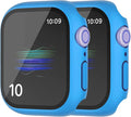 2 Pack Hard Case for Apple Watch Series 7 8 9 41mm Tempered Glass Screen Protector Case Full Coverage Shockproof Shell Iwatch ll Button Bumper Cover (New Blue, 41mm) by HANKN