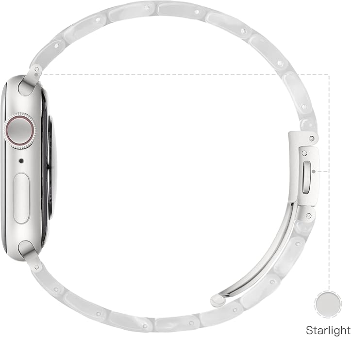 Lightweight Resin Band For Apple Watch Series 11 10 9 8 7 6 5 4 3 2 1 SE 3 2 Ultra 3 2, Fashion Adjustable Replacement Strap for iWatch Bands 38mm 40mm 41mm 42mm 44mm 45mm 46mm 49mm for Women Men - Image 4
