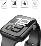 Misxi 2 Pack Tempered Glass Case Compatible for Apple Watch Series 11 (2025) Series 10 46mm, Screen Protector Cover for iWatch, Black - Image 2