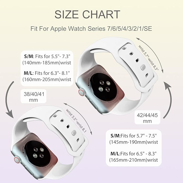 Sport Bands Compatible with Apple Watch 42mm 44mm 45mm 46mm 41mm 38mm 40mm 49mm for Women Men, Soft Silicone Strap for iWatch Wristband Series Ultra SE 11 10 9 8 7 6 5 4 3 2 1 - Image 7