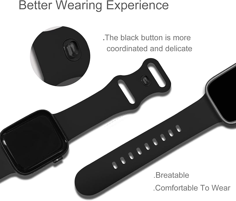 Sport Bands Compatible with Apple Watch 42mm 44mm 45mm 46mm 41mm 38mm 40mm 49mm for Women Men, Soft Silicone Strap for iWatch Wristband Series Ultra SE 11 10 9 8 7 6 5 4 3 2 1 - Image 3