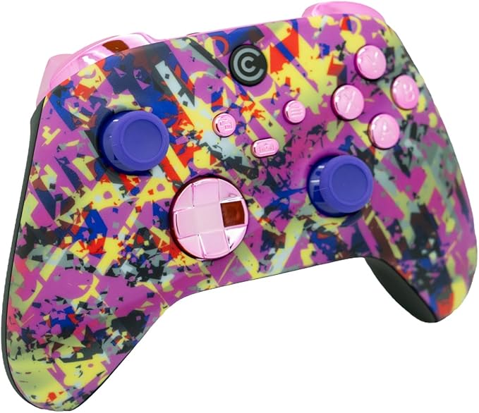 Custom Controllerzz Designer Series Custom Wireless Controller for Xbox Series X/S, Xbox One, & PC - Multiple Designs Available (Neon Drip & Pink Chrome Inserts) - Image 2