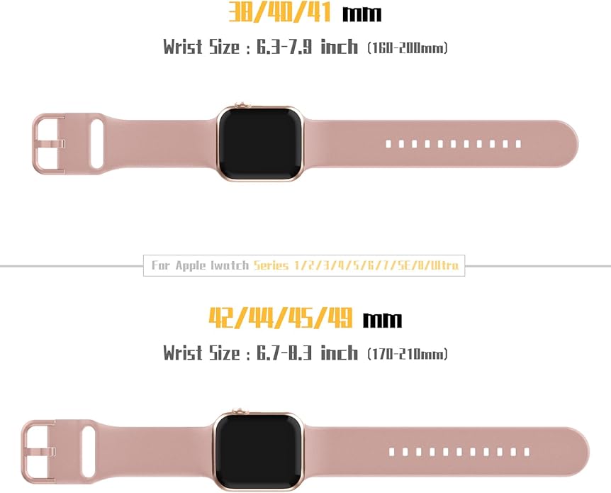 Sport Band Compatible with Apple Watch Bands 49mm 46mm 45mm 44mm 42mm 41mm 40mm 38mm, Soft Silicone Replacement Strap with Classic Clasp for iWatch Series 11 10 9 8 7 6 5 4 3 2 1 SE Ultra Women Men - Image 3
