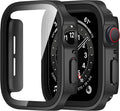 Amizee 2 Pack Compatible with Apple Watch Case SE 3/2/1 Series 6/5/4 44mm with Built-in Screen Protector, Ultra-Thin Hard PC Straight Edge Anti-Scratch Protective Cover for iWatch (Matte Black) by Amizee