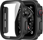 Amizee 2 Pack Compatible with Apple Watch Case SE 3/2/1 Series 6/5/4 44mm with Built-in Screen Protector, Ultra-Thin Hard PC Straight Edge Anti-Scratch Protective Cover for iWatch (Matte Black) by Amizee