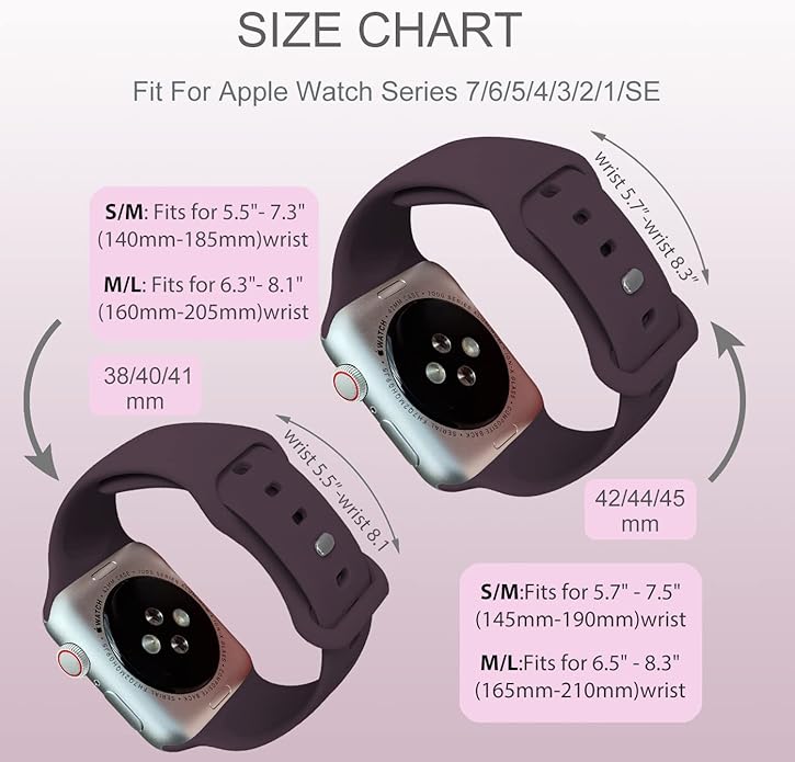 Sport Bands Compatible with Apple Watch 42mm 44mm 45mm 46mm 41mm 38mm 40mm 49mm for Women Men, Soft Silicone Strap for iWatch Wristband Series Ultra SE 11 10 9 8 7 6 5 4 3 2 1 - Image 7
