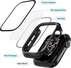 2 Pack Case for Apple Watch Screen Protector, Hard PC Case with Tempered Glass Protective Cover Guard Bumper, Slim Apple Watch Cover for iWatch Series 11 Series 10 - Black/Clear 42mm - Image 5