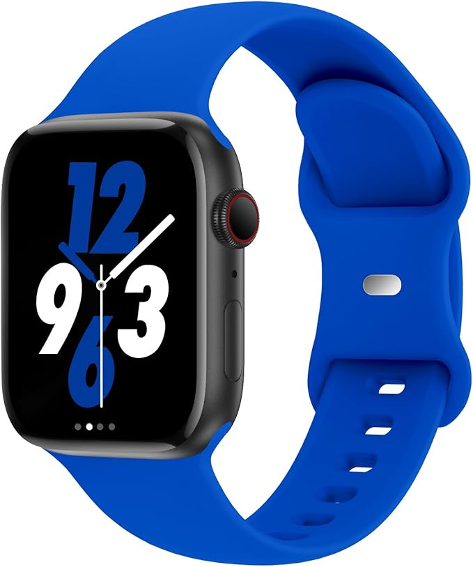 Sport Band Compatible with Apple Watch 38mm 40mm 41mm 42mm 44mm 45mm 46mm 49mm, Replacement Soft Silicone Strap Wristbands for iWatch Series 11/10/9/8/7/6/5/4/3/2/1 Ultra SE Women Men, Klein Blue by Acrbiutu
