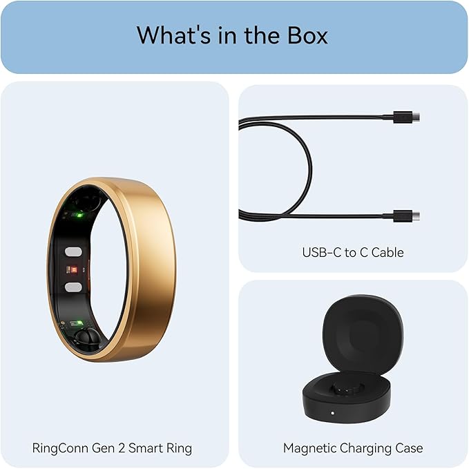 RingConn Gen 2, World’s First Smart Ring with Sleep Apnea Monitoring, No APP Subscription, 12-Day Battery Life, Stress/Heart Rate/Women's Health Tracker, Android & iOS Compatible (Rose Gold, Size 9) - Image 8