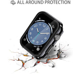 Misxi 2 Pack Tempered Glass Case Compatible for Apple Watch Series 3 Series 2 42mm, Hard PC Screen Protector Overall Protection Scratch-Resistant Cover for iWatch, 1 Jet Black + 1 Transparent - Image 5