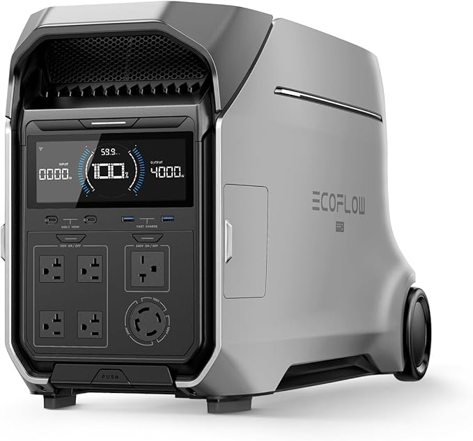 EF ECOFLOW DELTA Pro 3 Portable Power Station, 4096Wh LFP Battery, Expandable to 48kWh, 120/240V 4000W AC Output, Solar Generator for Home Use, Camping Accessories, Emergencies, Power Outages, RVs by EFECOFLOW