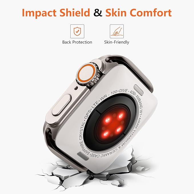 amBand 3 in 1 Metal Case Compatible with Apple Watch Series 6/5/4 SE 3/SE 2/SE 44mm, W1 Rugged Bumper Protector [Turning into Ultra 3/2/1 Upgrade] with Watch Crown + Back Cover, Natural Titanium - Image 5