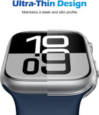 [2 Pack] JULK 42mm Silver Case with Screen Protector for New Apple Watch 11 (2025), Slim Guard Bumper, Full Coverage Soft TPU Protective Cover for iWatch Series 11/10 42mm (1 Silver + 1 Transparent) - Image 4
