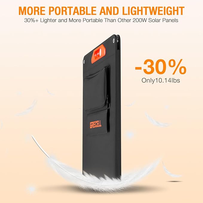 200W Portable Solar Panel for Power Station Generator, 12V/24V Flexible Foldable Solar Panel Kit Lightweight High-Efficiency Solar Charger Power Backup for Outdoor Van Camper Boat Caravan Off-Grid - Image 4