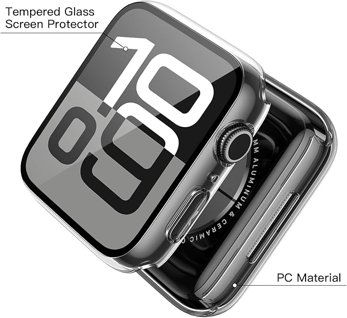Misxi 2 Pack Tempered Glass Case Compatible for Apple Watch Series 11 (2025) Series 10 46mm, Hard PC Screen Protector Protection Ultra-Thin Lightweight Scratch-Resistant Cover for iWatch, Transparent - Image 3