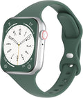 Sport Slim Silicone Bands Compatible for Apple Watch Band 38mm 42mm 40mm 44mm 41mm 45mm 46mm 49mm, Thin Narrow Replacement Strap Wristband for iWatch Series 11/10/9/8/7/SE/6/5/4/3/2/1/Ultra Women Men by DYKEISS