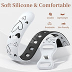 Lerobo Slim Thin Two-Tone Compatible with Apple Watch Band 40mm 38mm 41mm 42mm 44mm 45mm 46mm 49mm for Women- Soft Cute Flower/Heart Engraved Sport Band for iWatch Series 11 10 9 8 7 6 5 4 3 SE Ultra - Image 4