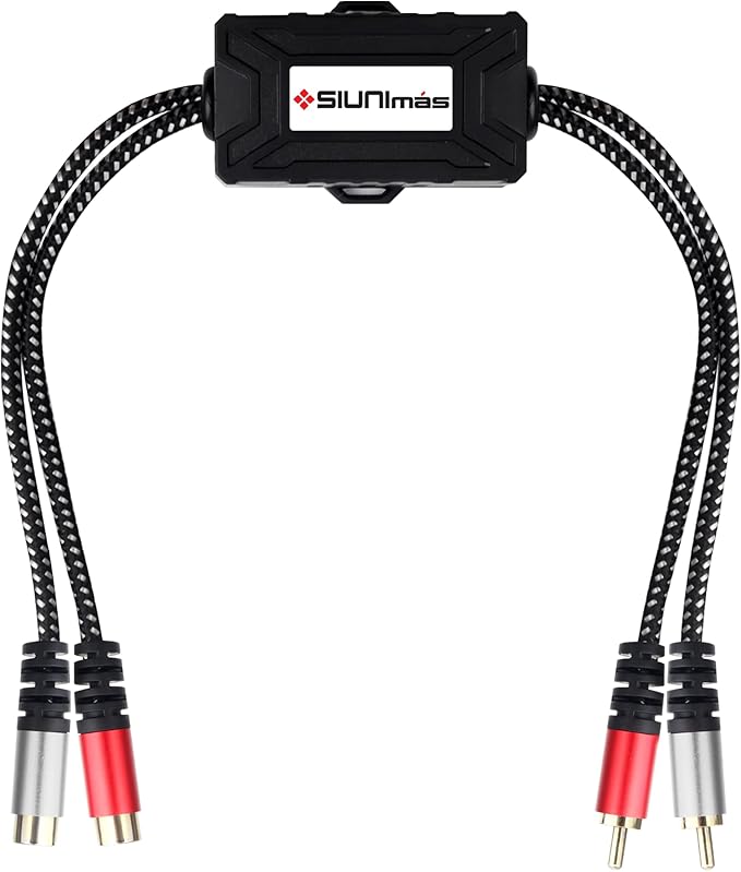 Pro RCA 2 Channels Ground Loop Isolator Hotswap Design with Nylon Braided Cord Car and Home Theater Using Noise Filter with Durable ABS Box (SIM-2CH-RCA01A) by Unknown