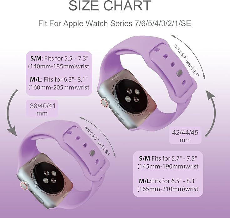 Sport Bands Compatible with Apple Watch 42mm 44mm 45mm 46mm 41mm 38mm 40mm 49mm for Women Men, Soft Silicone Strap for iWatch Wristband Series Ultra SE 11 10 9 8 7 6 5 4 3 2 1 - Image 7