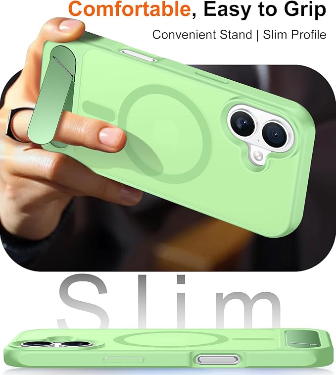 Temdan Magnetic Compatible with iPhone 16 Plus Case, [Built-in Invisible Kickstand][Compatible with MagSafe][Military Grade Shockproof] Slim Translucent Matte Phone Case for iPhone 16 Plus 6.7" - Image 7