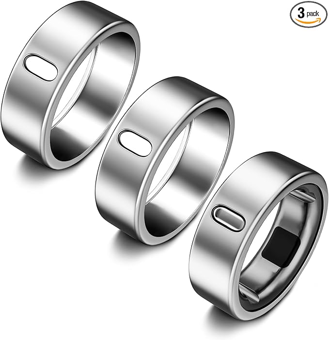 3 Pack Cover Compatible with Oura Ring Gen 4/Oura Ring Gen 3 Horizon/Heritage, Support Charging with Cover on, Anti-Scratch TPU Protector for Men Women (Silver*3, Size 6) by ZOOROO