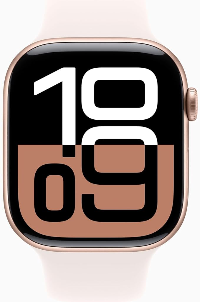 Apple Watch Series 10 [GPS + Cellular, 42mm] - Rose Gold Aluminum Case with Light Blush Sport Band, S/M (Renewed) - Image 6