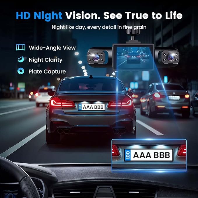 Full View Car Dashcam System, 360° 4 Channel Panoramic Recording Dash Cam,1080P HD/Night Vision/G-Sensor/Loop Recording/4 Cameras/Collision Induction/Mobile Monitoring (No Memory Card) - Image 4