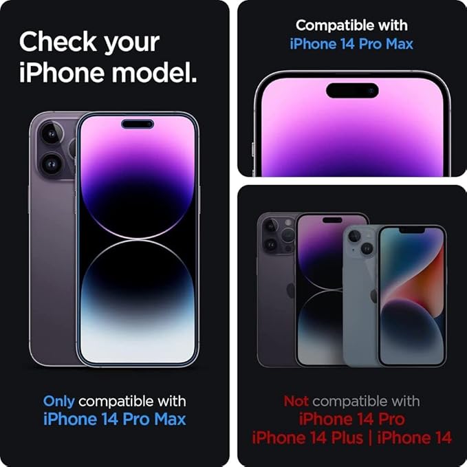 Spigen Tempered Glass Screen Protector [GlasTR EZ FIT - Privacy] Designed for iPhone 14 Pro Max [Case Friendly] - 2 Pack - Image 2