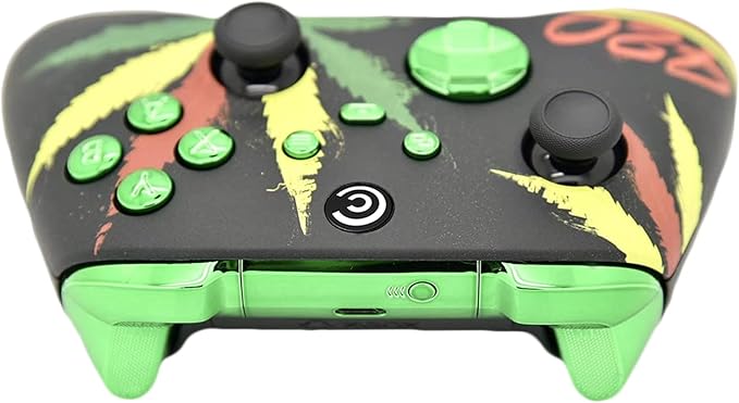 Custom Controllerzz Designer Series Custom Wireless Controller for Xbox Series X/S, Xbox One, & PC - Multiple Designs Available (420 & Green Chrome Inserts) - Image 3