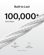 Belkin USB A to USB C Cable 2-Pack, 3.3ft, 15W - Type C Charger, iPhone Charger Cord, Soft, Braided, Flexible for iPhone 17 & 16, Galaxy S25, Pixel 10, iPad Pro, Airpods Pro, Switch & More - White - Image 3