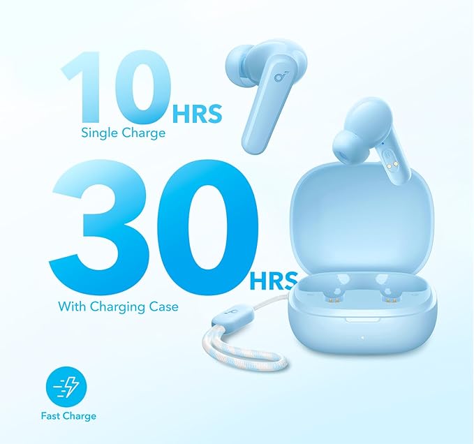 Soundcore by Anker P20i True Wireless Earbuds, 10mm Drivers with Big Bass, Bluetooth 5.3, 30H Long Playtime, Water-Resistant, 2 Mics for AI Clear Calls, 22 Preset EQs, Customization (Light Blue) - Image 5